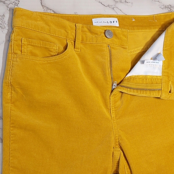 LOFT goldenrod high-rise skinny cords, size 4 - Picture 7 of 8